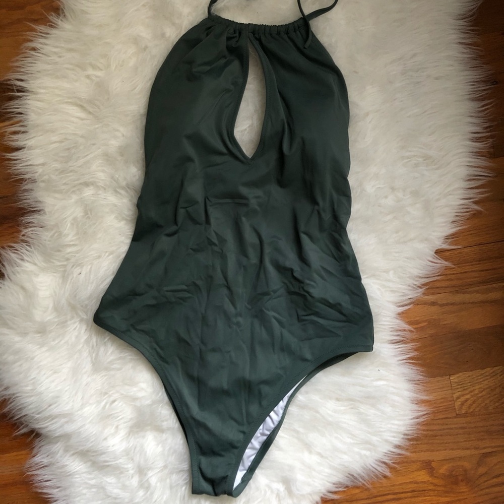 Army green swimsuit